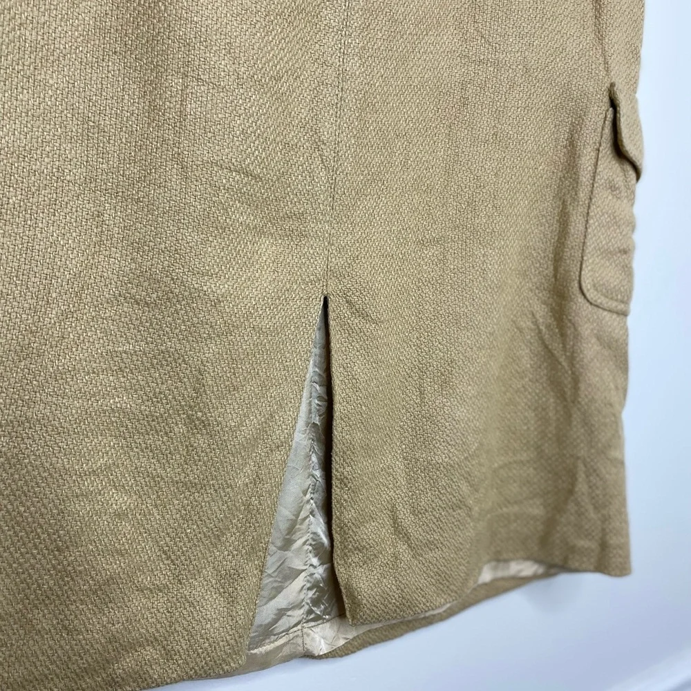 Zara Linen Cargo Skirt with Front Slit 12 - Picture 4 of 13